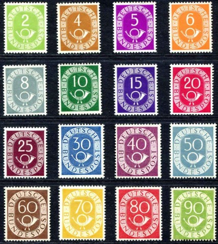 Germany / West 1951-1952 SG.1045-1060 M/M (some U/M)