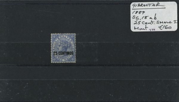 Gibraltar 1889 SG.18ab M/M