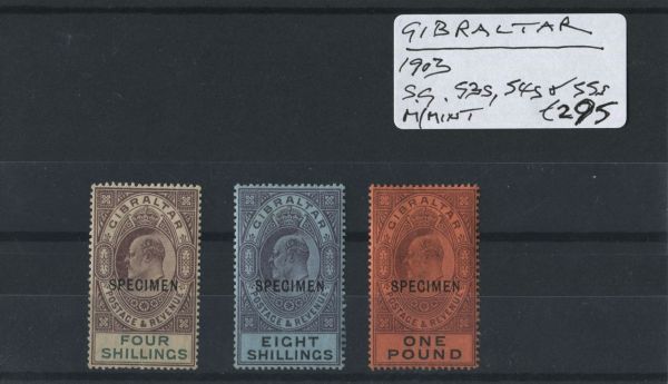 Gibraltar 1903 SG.53s, 54s & 55s M/M