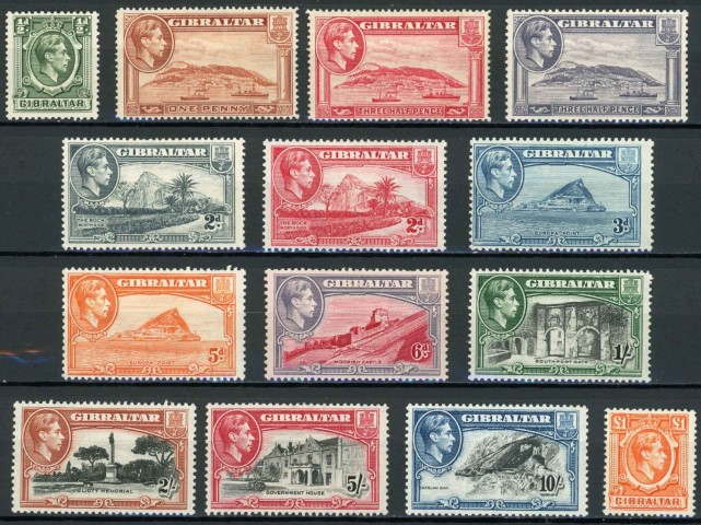 Gibraltar 1938-1951 SG.121-131 M/M