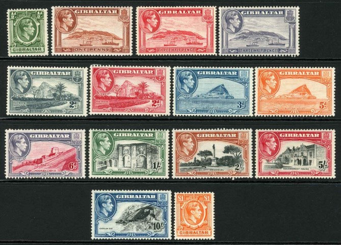 Gibraltar 1938-51 SG.121-131 M/M