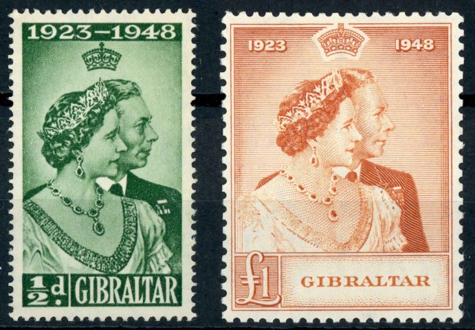 Gibraltar 1948 SG.134-135 U/M