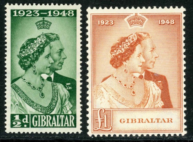 Gibraltar 1948 SG.134-135 U/M (1)