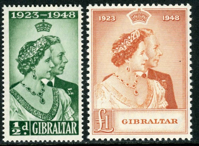 Gibraltar 1948 SG.134-135 U/M