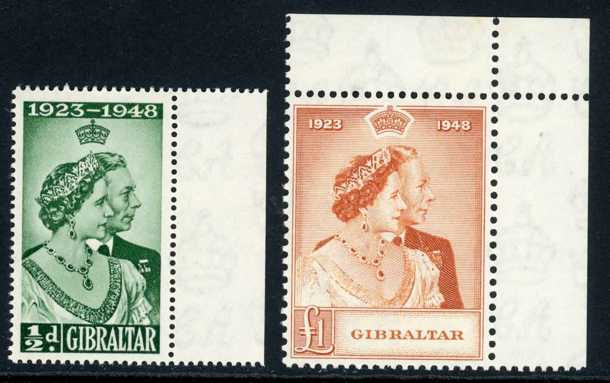 Gibraltar 1948 SG.134-135 U/M (2)