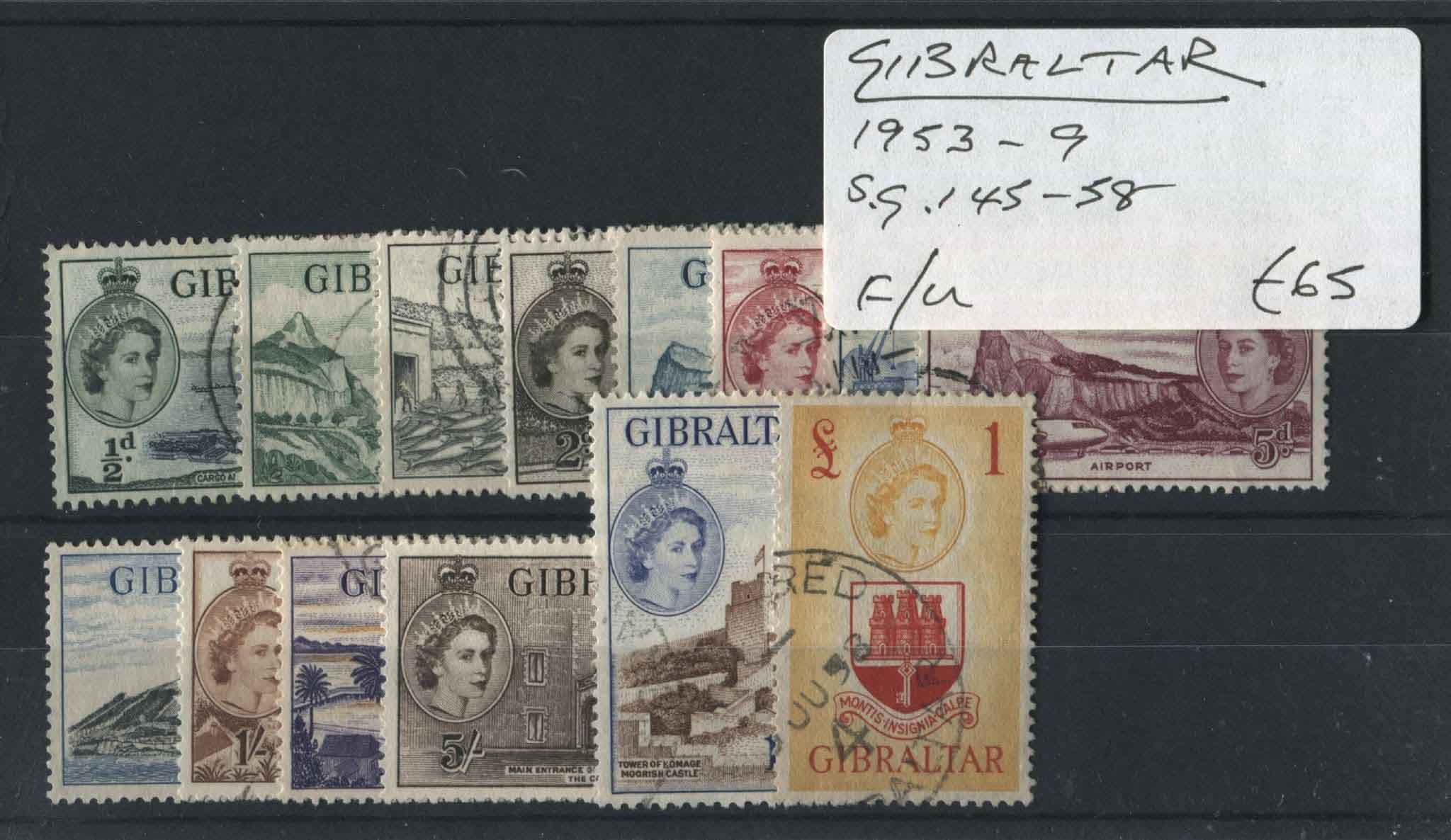 Gibraltar 1953-59 SG.145-58 F/U