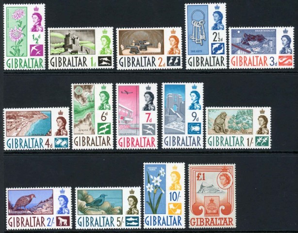 Gibraltar 1960-62 SG.160-173 U/M