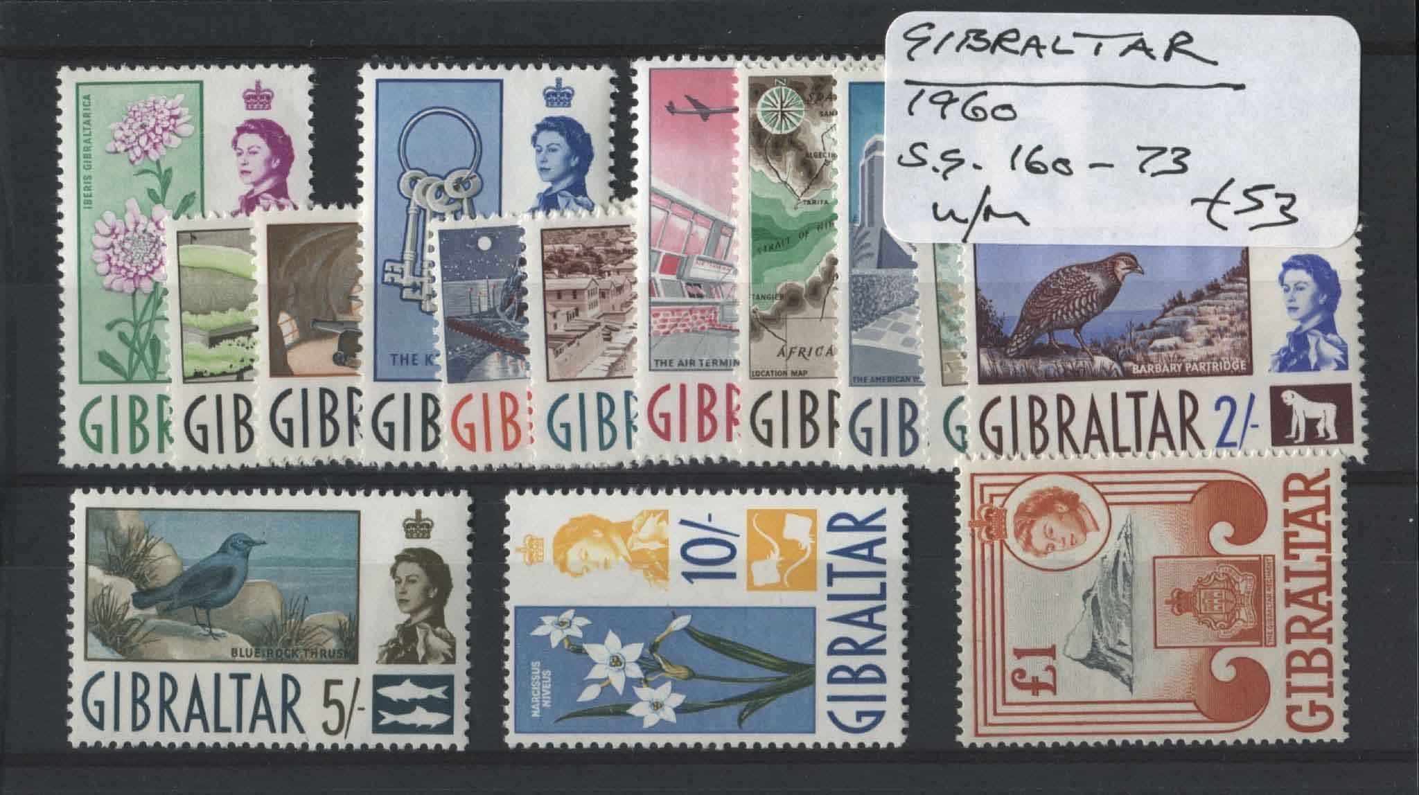 Gibraltar 1960-62 SG.160-173 U/M (Lot 2)