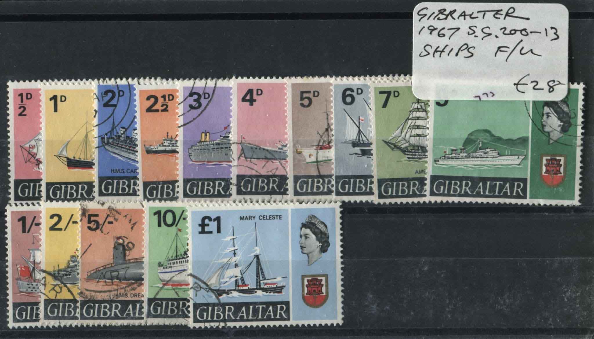 Gibraltar 1967-68 SG.200-213 U/M (Lot 3)