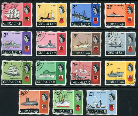 Gibraltar 1967-9 SG.200-213 F/U