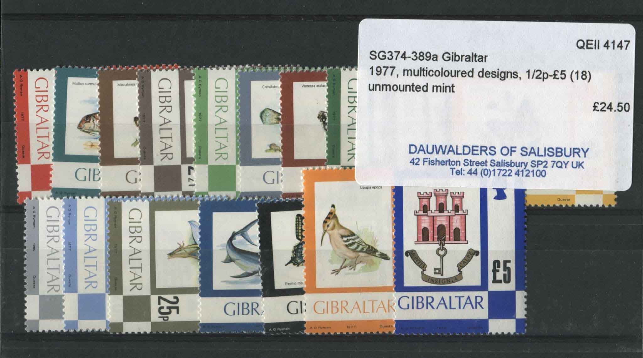 Gibraltar 1977-82 SG.374-389a U/M (Lot 3)