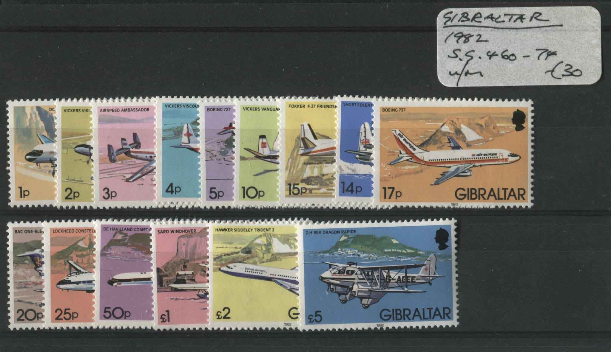 Gibraltar 1982 SG.460-474 U/M (Lot 2)