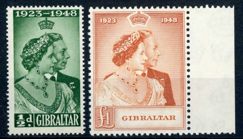 Gibraltar 1948 SG.134-135 U/M