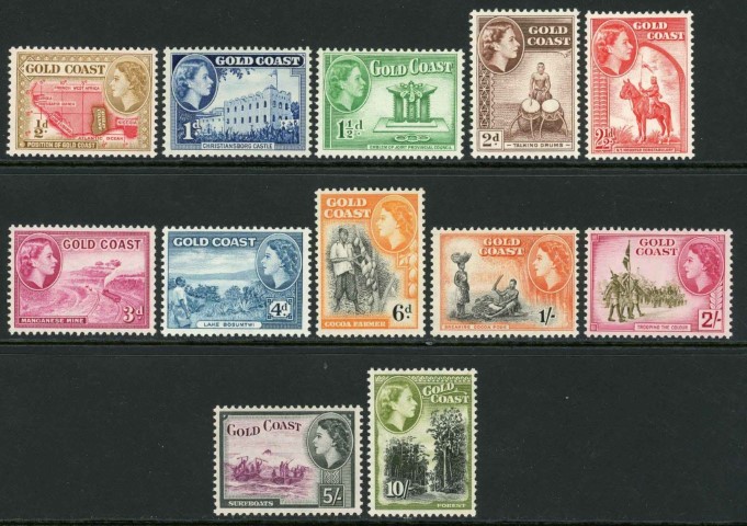 Gold Coast 1952-54 SG.153-164 U/M