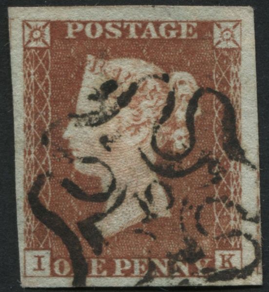 Great Britain 1841 1d Red, No.10 in cross