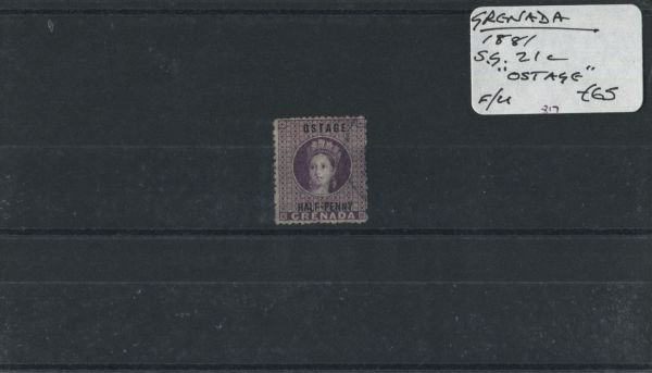 Grenada 1881 SG.21c 'OSTAGE' F/U