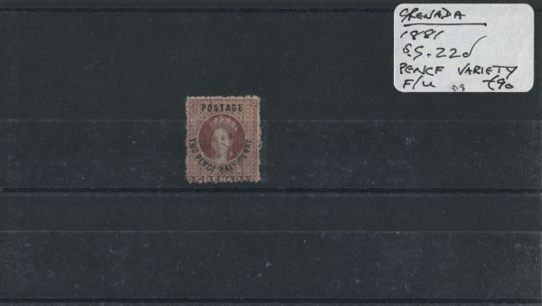 Grenada 1881 SG.22d var 'PENCF' F/U