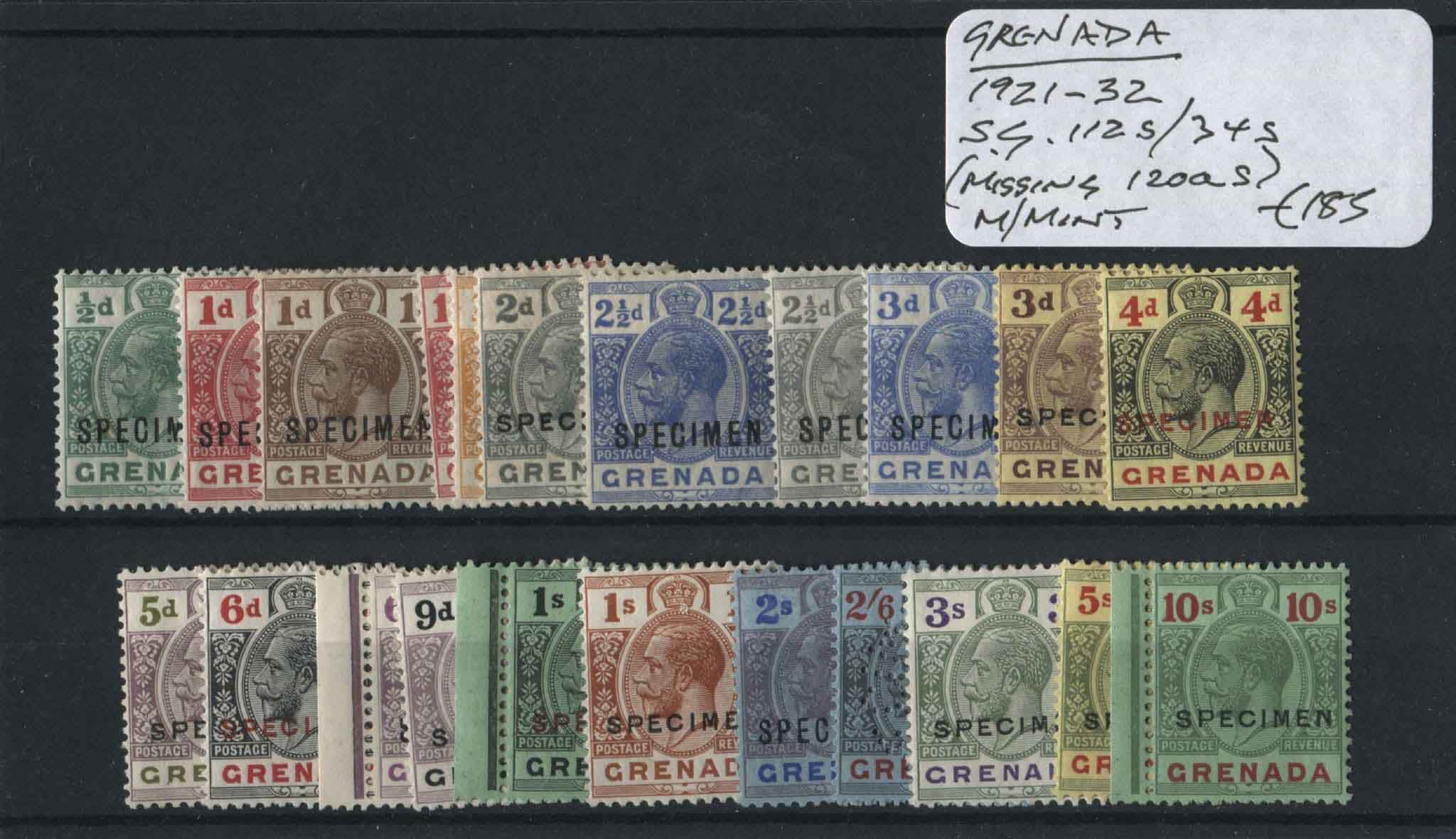 Grenada 1921-32 SG.112s-134s (Less 120as) M/M