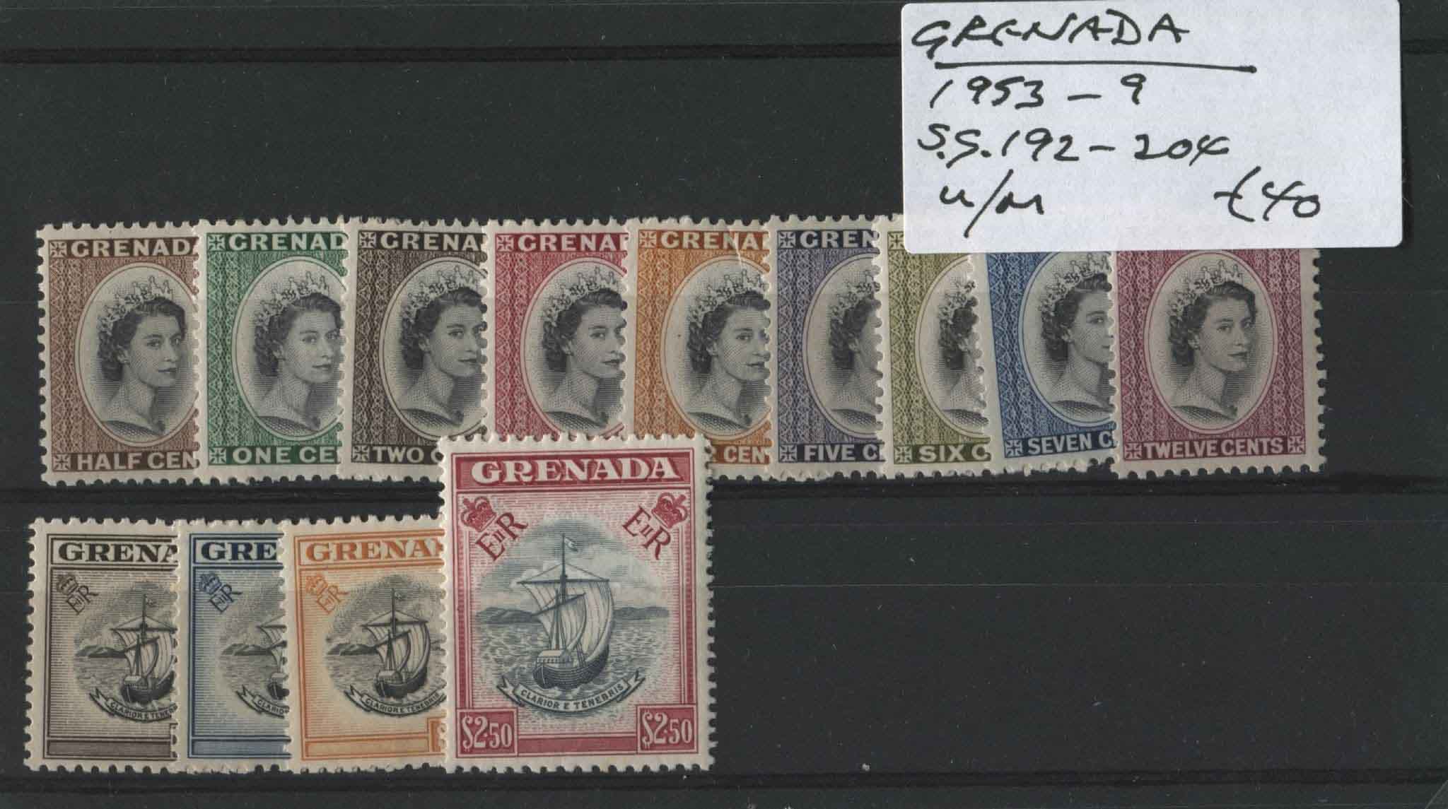 Grenada 1953-9 SG.192-204 U/M