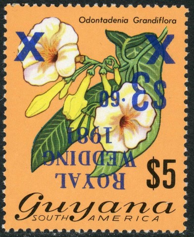 Guyana 1891 SG.769a U/M surch inverted