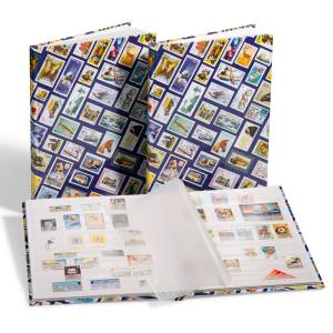 A4 Hobby Stockbook With Stamps Motif, 16 White Pages