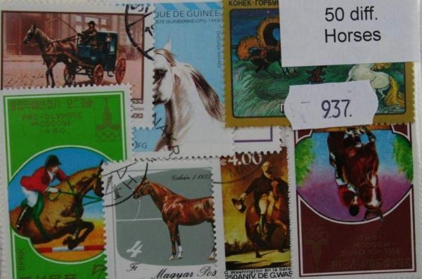 Horses 50 Stamps (937)