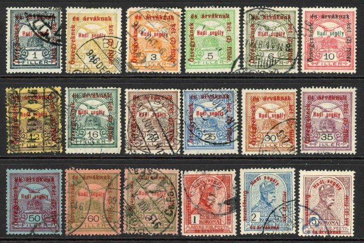 Hungary 1915-16 SG.170-187 F/U