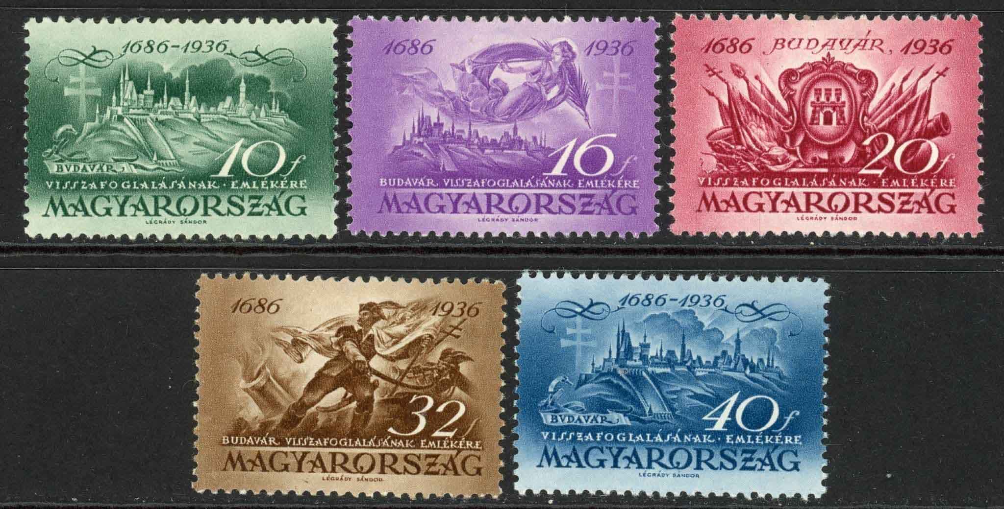 Hungary 1936 SG.590-594 M/M