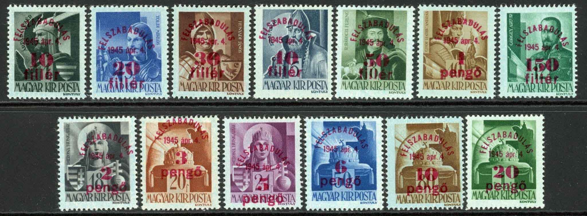 Hungary 1945 SG.786B-798B M/M