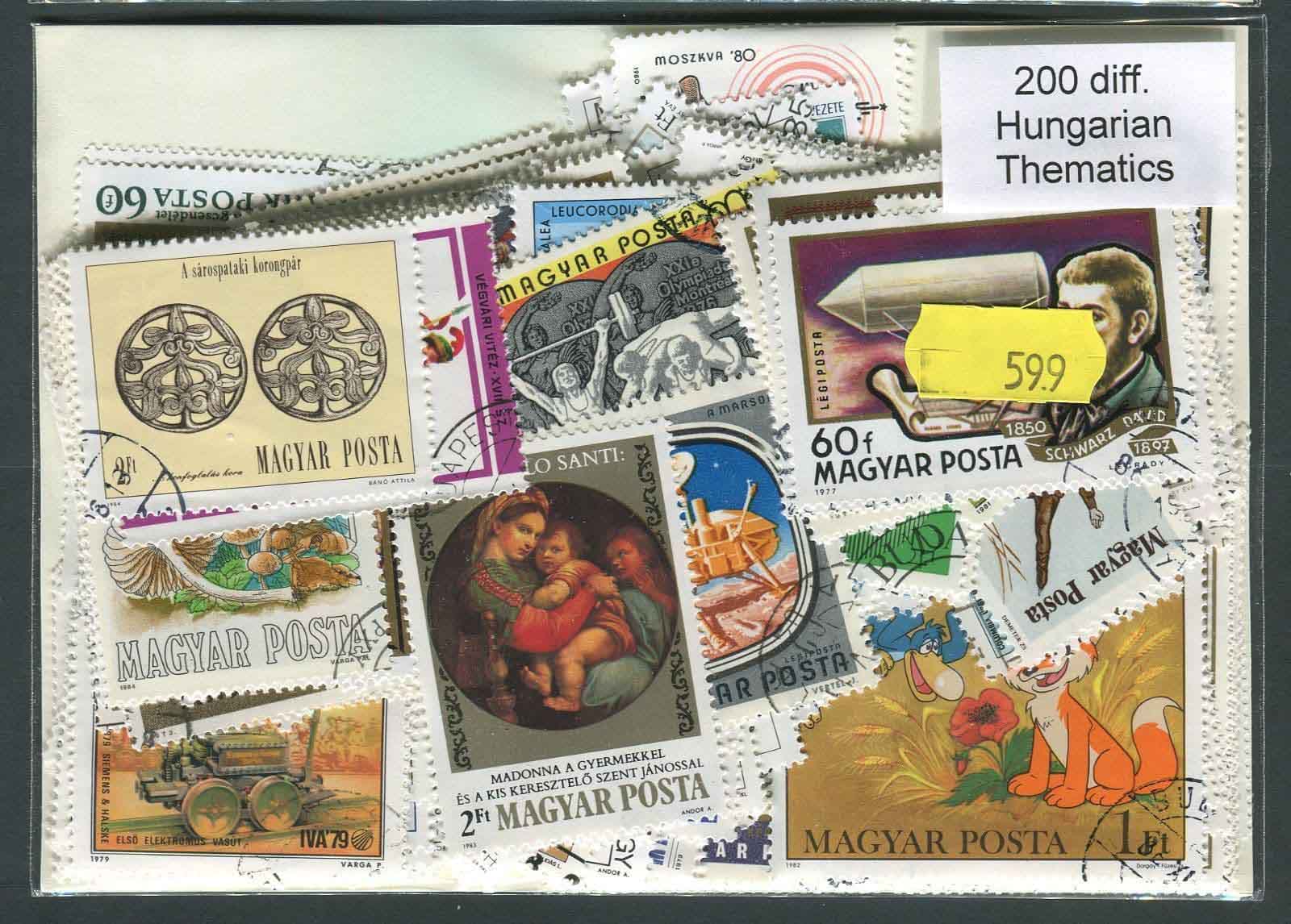 Hungary 200 thematics Stamps (599)