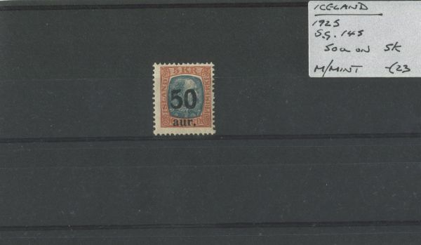 Iceland 1925 SG.145 M/M