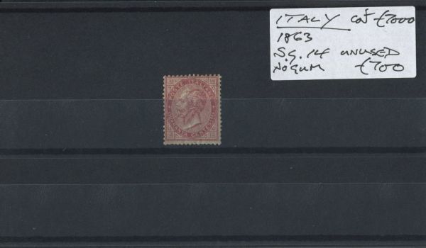 Italy 1863 SG.14 Unused, no gum with Cert.