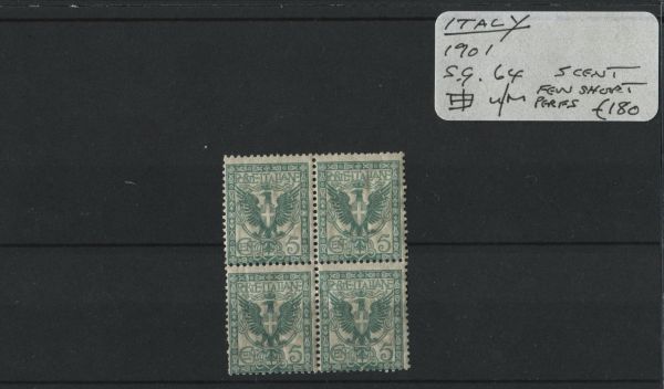 Italy 1901 SG.64 Block (Lot 2)