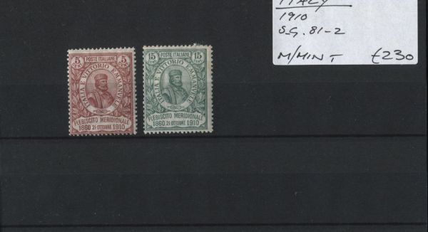 Italy 1910 SG.81-2 M/M