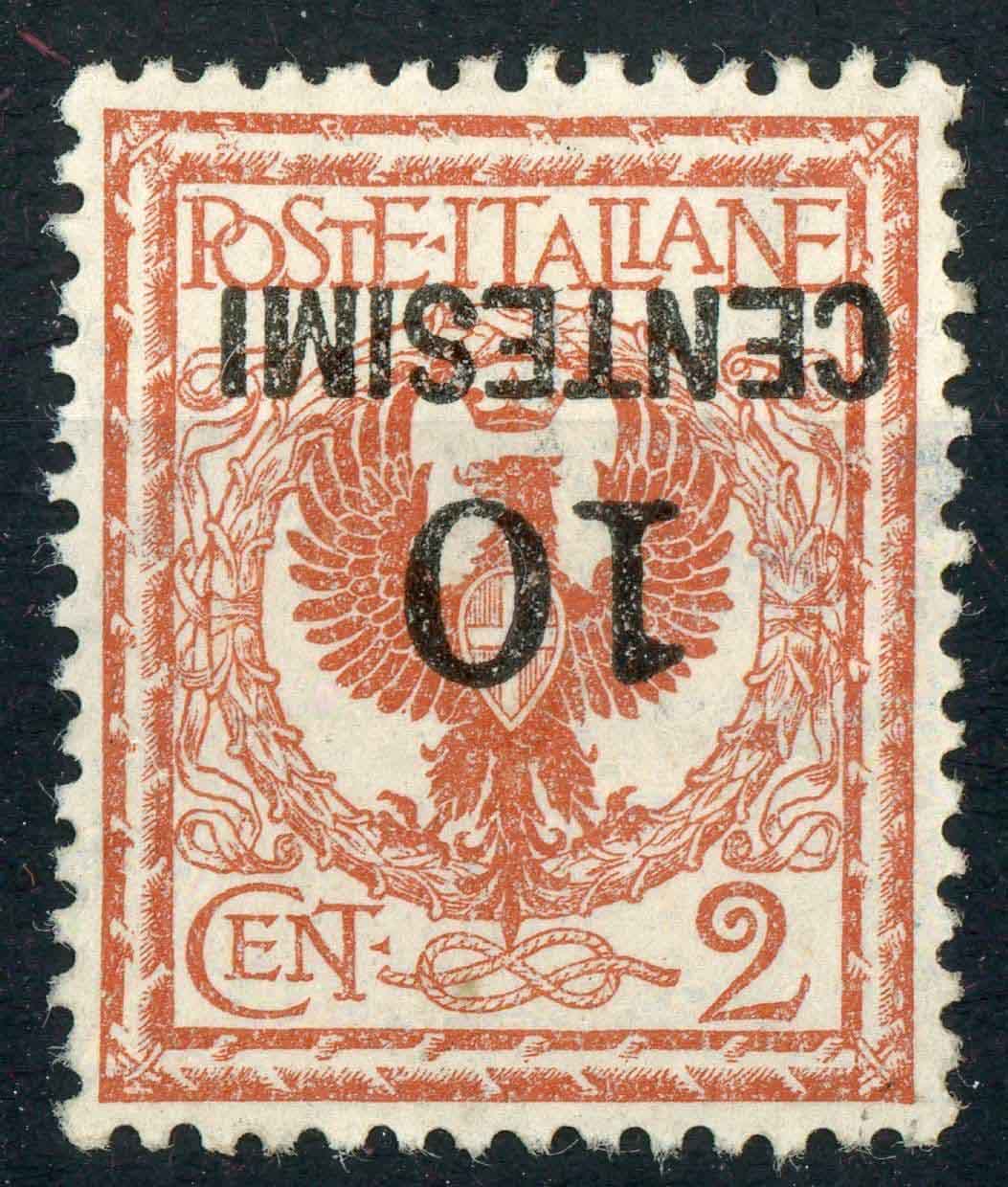 Italy 1923-27 SG.136a F/U surcharge inverted. Small thin