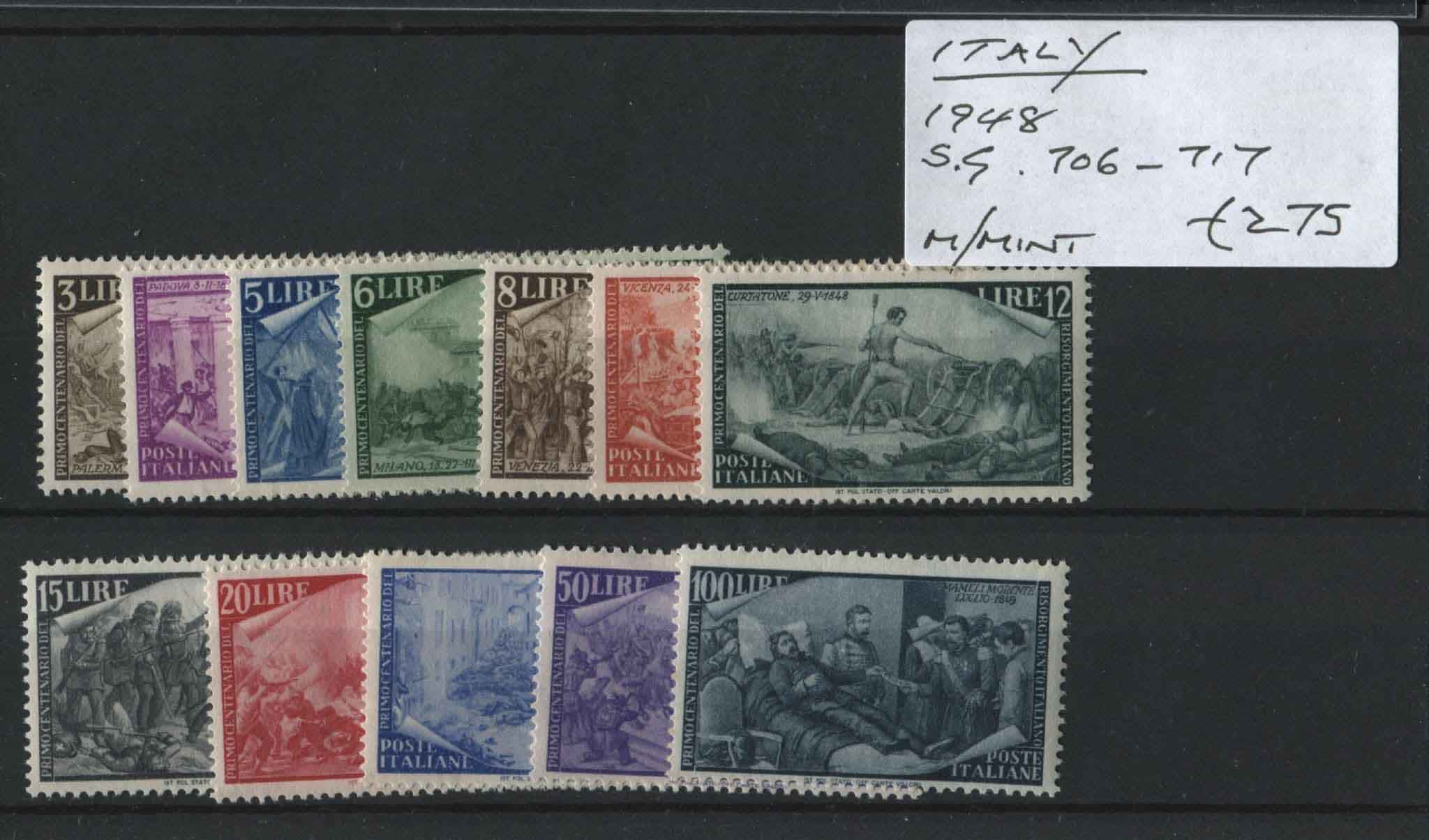 Italy 1948 SG.706-17 M/M (Lot 2)