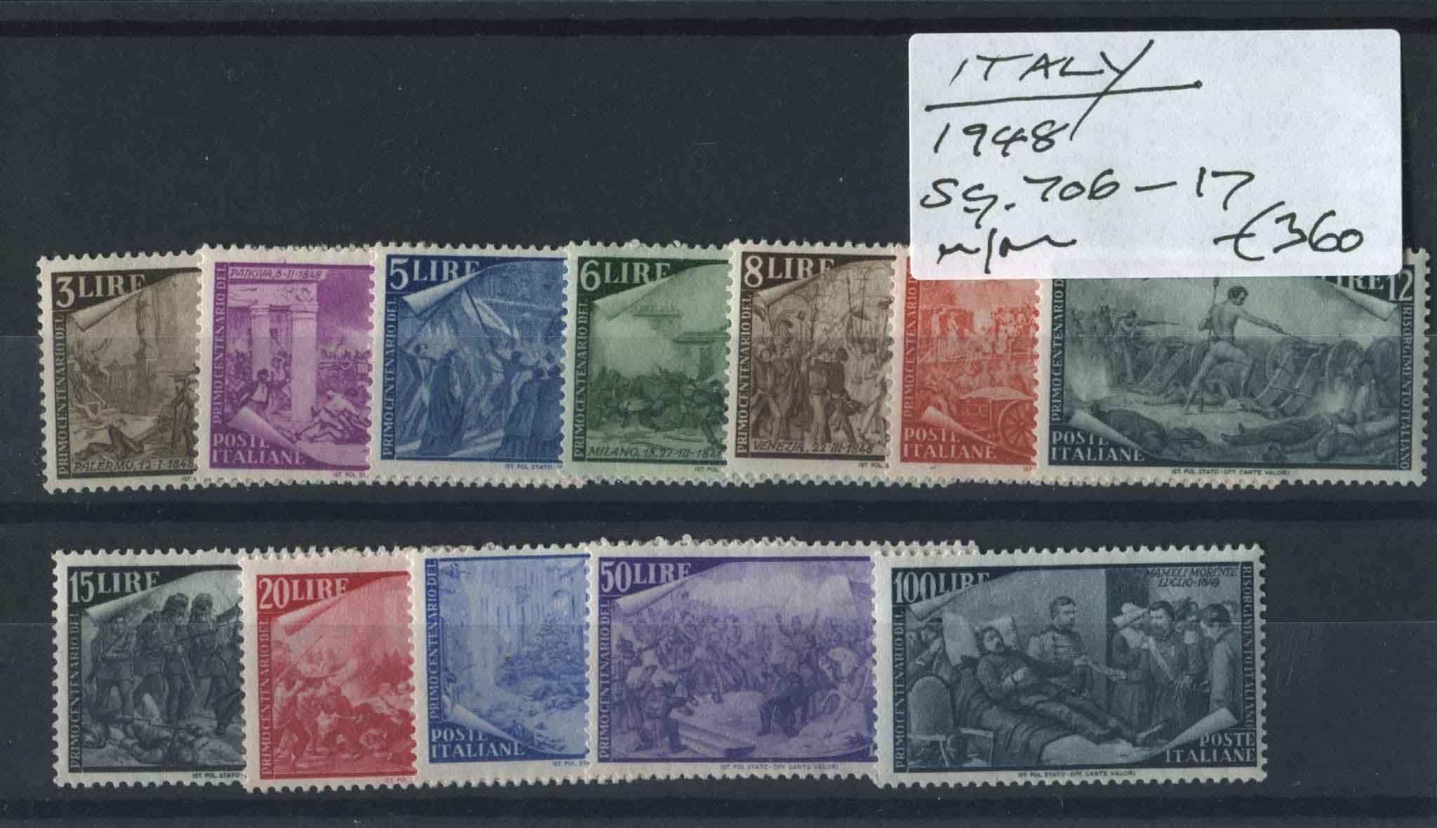 Italy 1948 SG.706-17 M/M (Lot 3)