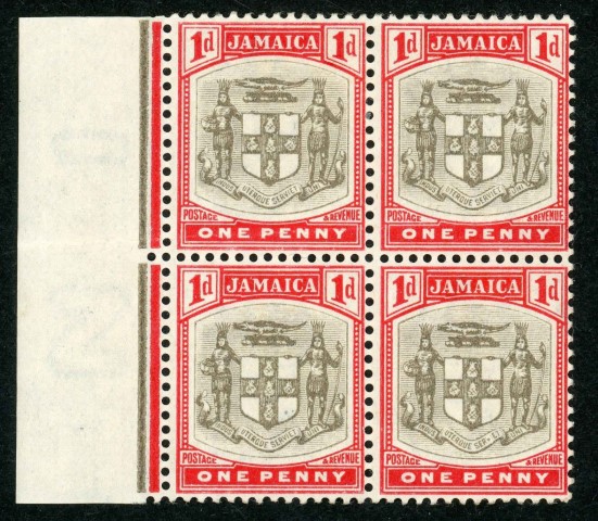 Jamaica 1904 SG.34a variety with norm. 2 x U/M