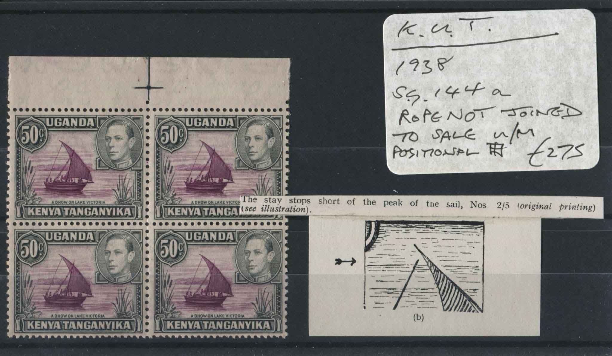 K.U.T. 1938 SG.144a Rope error Block U/M