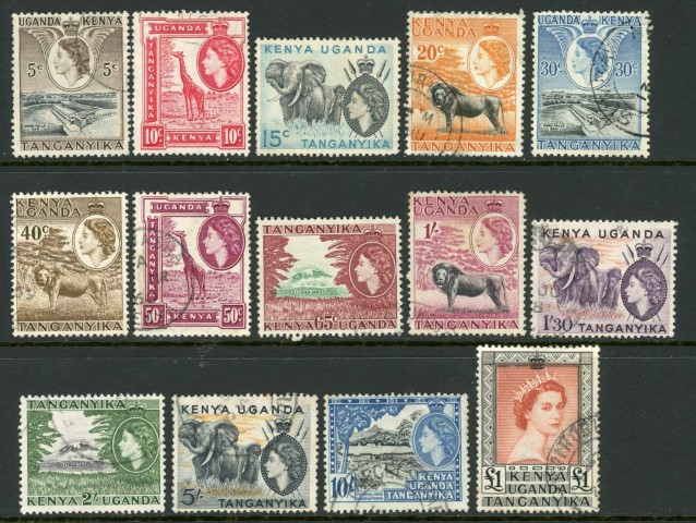 Kenya, Uganda and Tanganyika 1954-59 SG.167-180 F/U