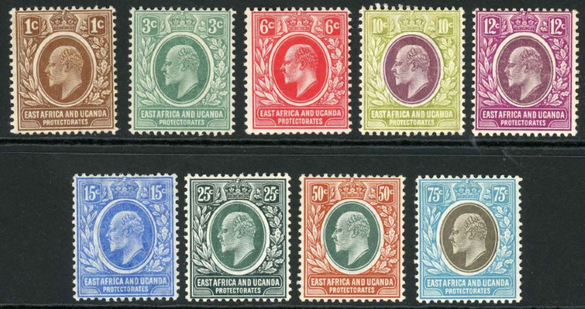 Kenya, Uganda & Tanganyika 1907-08 SG.34-42 M/M