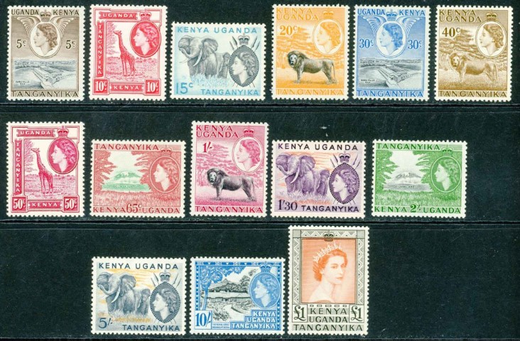 Kenya, Uganda & Tanganyika 1954-59 SG.167-180 L/M/M