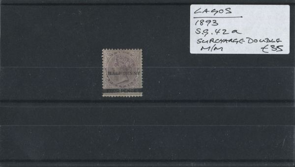 Lagos 1893 SG.42a Surcharge Double M/M