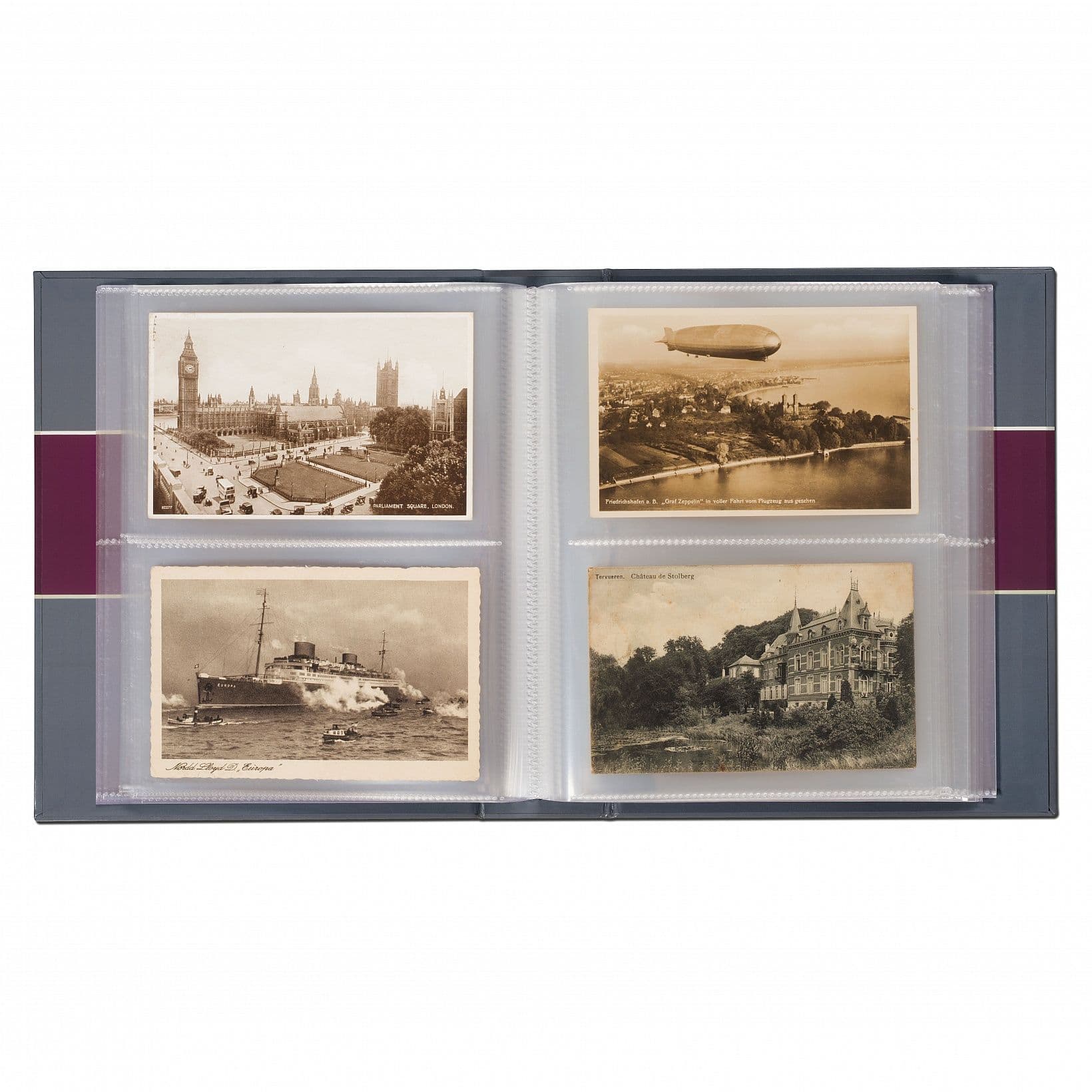 Album For 200 Historical Postcards, With 50 Bound Clear Pocket Sheets