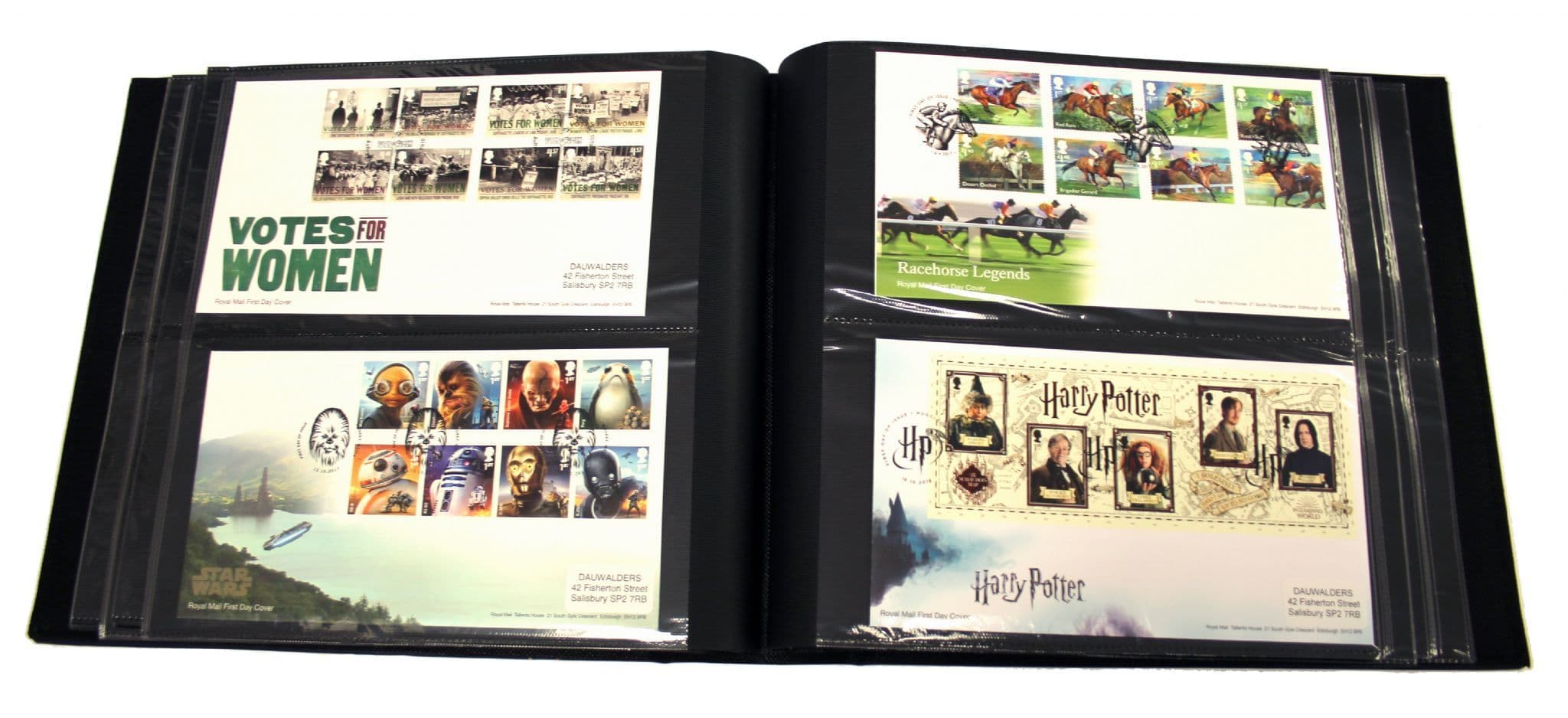 Album For up to 200 FDCs or Letters In DL Long Format , Incl. Slipcase, Blue