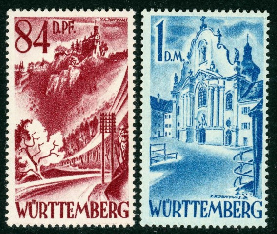 Germany / Allied Occupation / French Zone / Wurttemberg 1948 SG.FW14-FW27 U/M