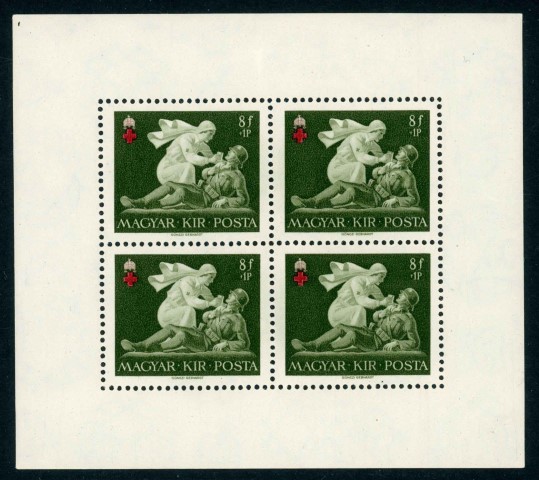 Hungary 1942 SG.723-725 U/M blocks of 4