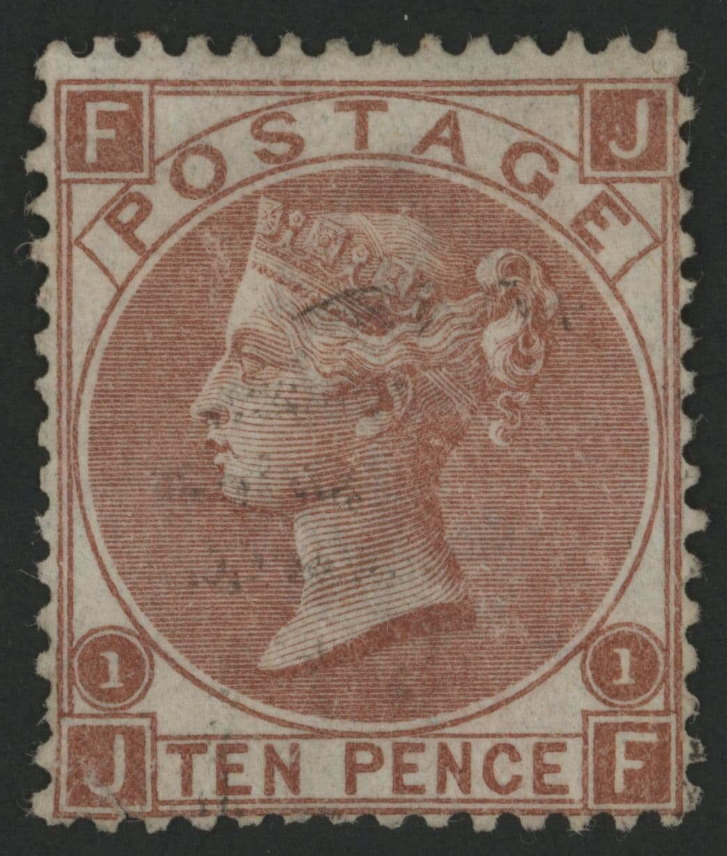 SG112 1867-80 10d Red-Brown, JF, VF/U with extremely lightly struck cancellation.