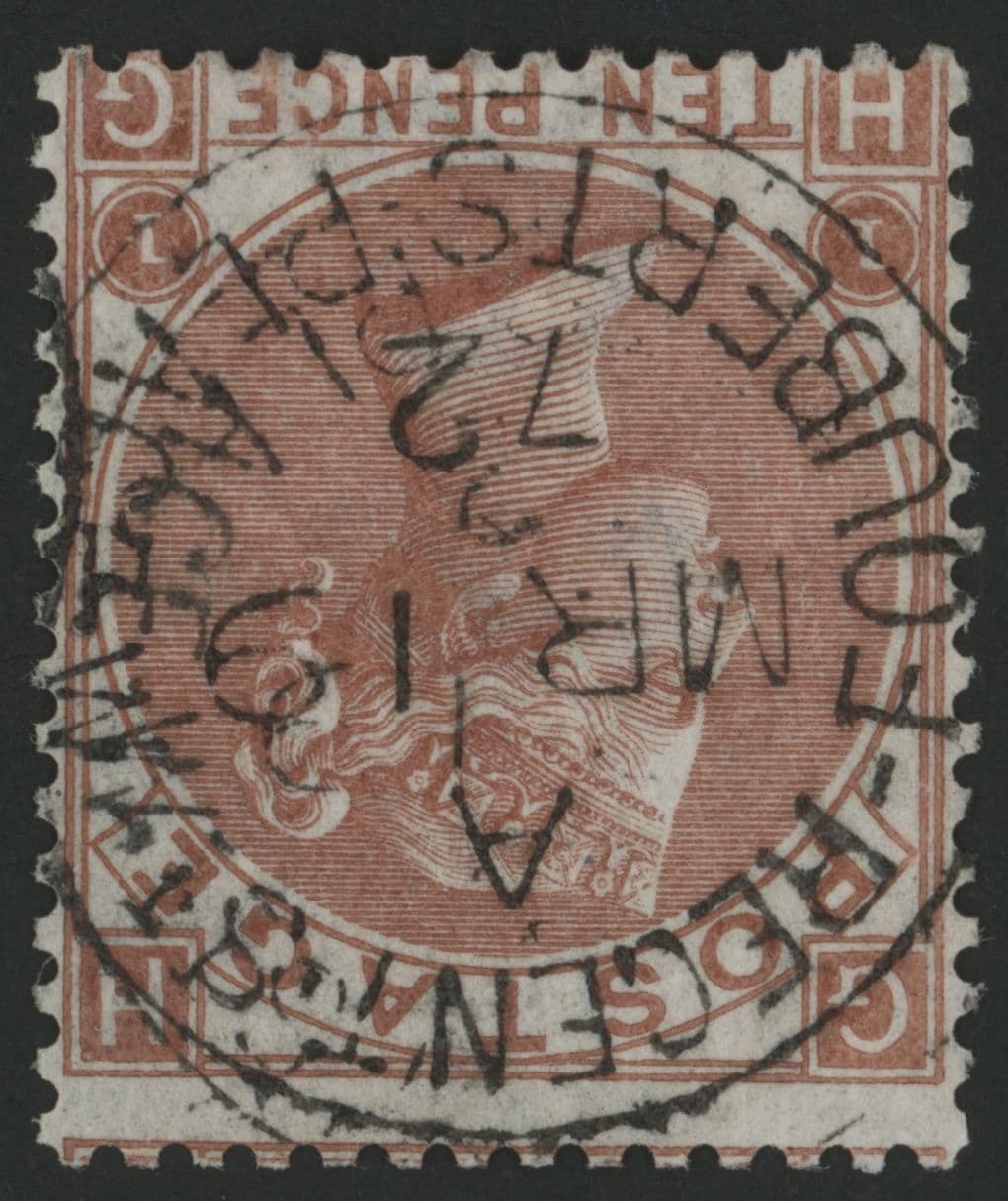 SG113wi 10d pale Red Brown Wmk Inv, superb Regents Street cds 1872