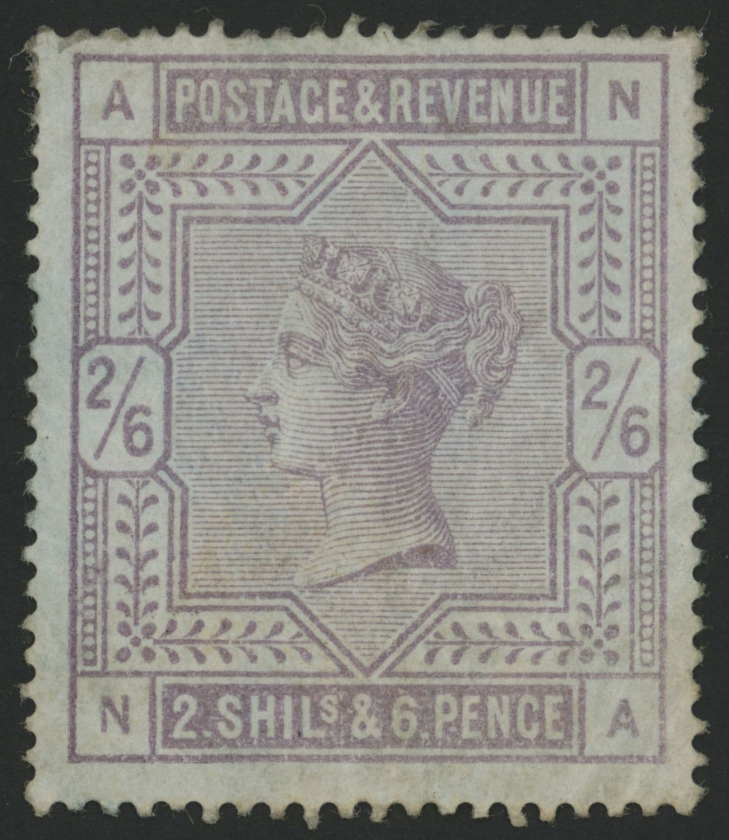 SG175 1883-84 2s6d Lilac, NA, part o.g., usual wrinkling, above average. SG Cat 6000.